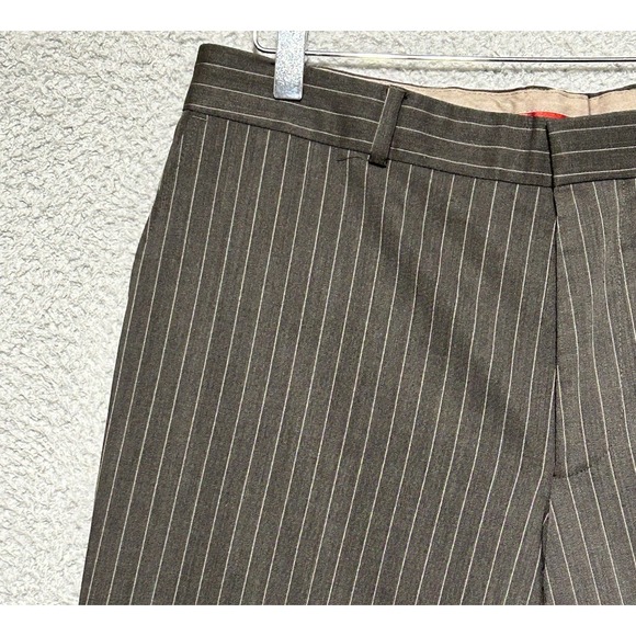 Hugo‎ Boss Virgin Wool Blend Pinstripe Dress Pants Pleated Gray 36x30 - Picture 2 of 14